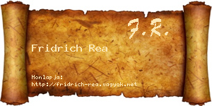 Fridrich Rea névjegykártya
